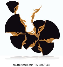 beautiful abstract art with orange and black color.