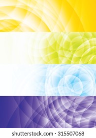 Beautiful abstract background for banners, with yellow, green, purple and blue colors. Consisting of glowing lines and circles.