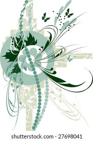 beautiful abstract background, border, branches