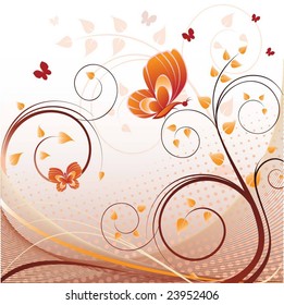 Beautiful Abstract Background with Butterflies