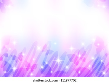 beautiful abstract background with butterflies and stars