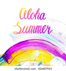 beautiful abstract background, colored spots vector, handmade, different stains, Aloha Summer