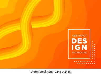 Beautiful Abstract Background Design with Orange Gradient. 3D Flow Shape. Perfect for your Design Project, Wallpaper, Cover, Poster, Banner, etc.