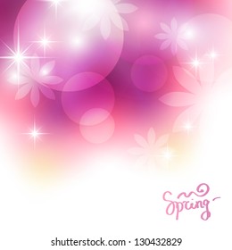 beautiful abstract background with flowers and stars