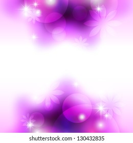 beautiful abstract background with flowers and stars