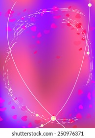 Beautiful abstract background with gradient and hearts. Vector illustration