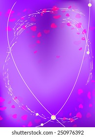 Beautiful abstract background with gradient and hearts. Vector illustration