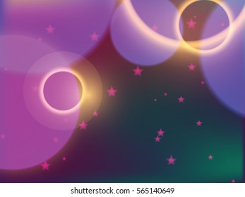 Beautiful abstract background of holiday lights ans stars