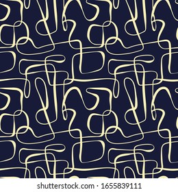 Hermoso fondo abstracto con líneas lisas entrelazadas. patrón vectorial transparente en un fondo oscuro