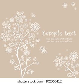 Beautiful abstract background with lacy tree