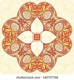 beautiful abstract background with orange and yellow pattern with leafs 