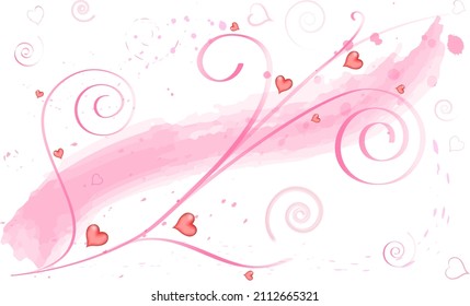beautiful abstract background of red painted hearts, for Valentine's Day