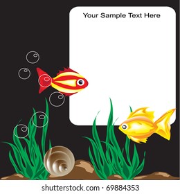 Beautiful abstract background with small bright small fishes, it is possible to arrange any any text