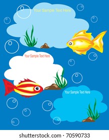 Beautiful abstract background with small fishes it is possible to place any text