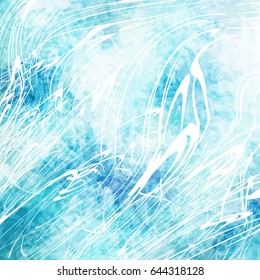Beautiful abstract background with sprays of white paint. Colorful grunge texture. Color spots. Distorted lines.