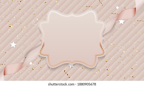 Hermosa Baclground abstracta con marco vacío en blanco y cinta de opciones realistas. Ilustración vectorial