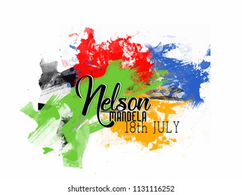 beautiful abstract, banner or poster for International Nelson Mandela Day with creative design illustration, 18th of July.