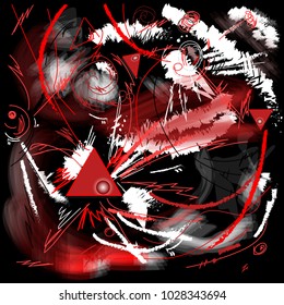 Beautiful abstract black, red and white background.