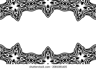 Beautiful abstract black tribal vector background with white copy space