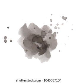 beautiful abstract black watercolor art hand paint on white background,brush textures for logo.There is a place for text.Perfect stroke design for headline.luxury boutique Illustrations.