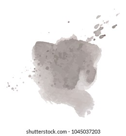 beautiful abstract black watercolor art hand paint on white background,brush textures for logo.There is a place for text.Perfect stroke design for headline.luxury boutique Illustrations.