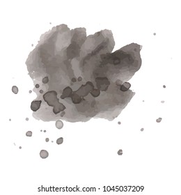 beautiful abstract black watercolor art hand paint on white background,brush textures for logo.There is a place for text.Perfect stroke design for headline.luxury boutique Illustrations.