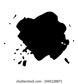 beautiful abstract black watercolor art hand paint on white background,brush textures for logo.There is a place for text.Perfect stroke design for headline.luxury boutique Illustrations.