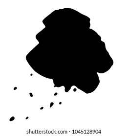 beautiful abstract black watercolor art hand paint on white background,brush textures for logo.There is a place for text.Perfect stroke design for headline.luxury boutique Illustrations.