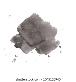 beautiful abstract black watercolor art hand paint on white background,brush textures for logo.There is a place for text.Perfect stroke design for headline.luxury boutique Illustrations.
