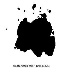 beautiful abstract black watercolor art hand paint on white background,brush textures for logo.There is a place for text.Perfect stroke design for headline.luxury boutique Illustrations.