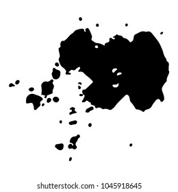 beautiful abstract black watercolor art hand paint on white background,brush textures for logo.There is a place for text.Perfect stroke design for headline.luxury boutique Illustrations.