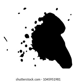 beautiful abstract black watercolor art hand paint on white background,brush textures for logo.There is a place for text.Perfect stroke design for headline.luxury boutique Illustrations.