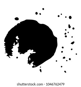 beautiful abstract black watercolor art hand paint on white background,brush textures for logo.There is a place for text.Perfect stroke design for headline.luxury boutique Illustrations.