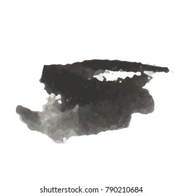 beautiful abstract black watercolor art hand paint on white background,brush textures for logo.There is a place for text.Perfect stroke design for headline.luxury boutique Illustrations.