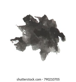 beautiful abstract black watercolor art hand paint on white background,brush textures for logo.There is a place for text.Perfect stroke design for headline.luxury boutique Illustrations.