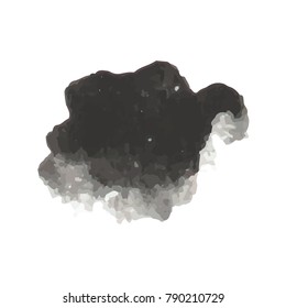 beautiful abstract black watercolor art hand paint on white background,brush textures for logo.There is a place for text.Perfect stroke design for headline.luxury boutique Illustrations.