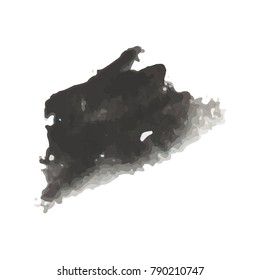 beautiful abstract black watercolor art hand paint on white background,brush textures for logo.There is a place for text.Perfect stroke design for headline.luxury boutique Illustrations.