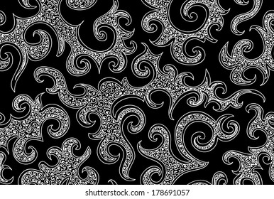 Schöne abstrakte schwarz-weiße Vektorillustration nahtloses Muster