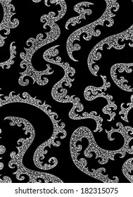 Beautiful abstract black and white vector seamless pattern. 
