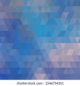 Beautiful abstract blue background with triangle mosaic.