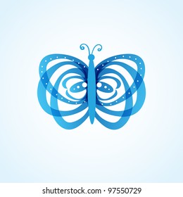 Beautiful abstract blue butterfly