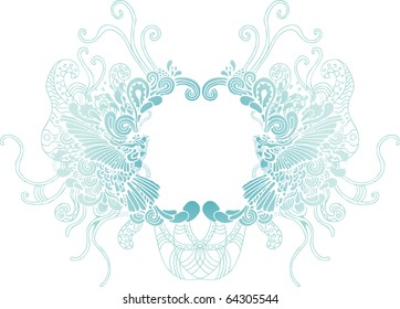 beautiful abstract blue frame for your design