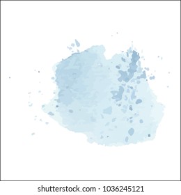 beautiful abstract blue watercolor art hand paint on white background,brush textures for logo.There is a place for text.Perfect stroke design for headline.luxury boutique Illustrations.