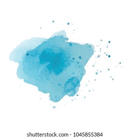 beautiful abstract blue watercolor art hand paint on white background,brush textures for logo.There is a place for text.Perfect stroke design for headline.luxury boutique Illustrations.