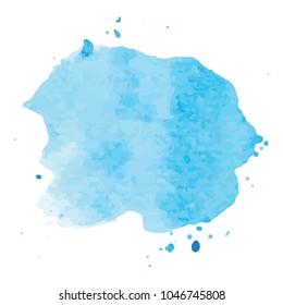 beautiful abstract blue watercolor art hand paint on white background,brush textures for logo.There is a place for text.Perfect stroke design for headline.luxury boutique Illustrations.