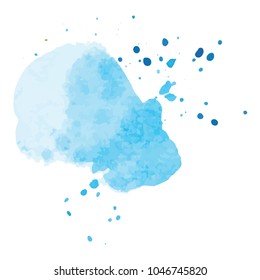 beautiful abstract blue watercolor art hand paint on white background,brush textures for logo.There is a place for text.Perfect stroke design for headline.luxury boutique Illustrations.