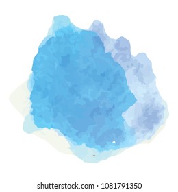 beautiful abstract blue watercolor art hand paint on white background,brush textures for logo.There is a place for text.Perfect stroke design for headline.luxury boutique Illustrations.