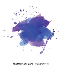 beautiful abstract blue watercolor art hand paint on white background,brush textures for logo.There is a place for text.