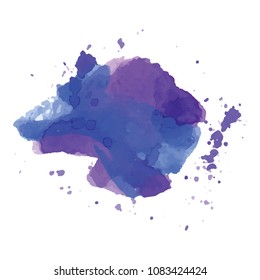 beautiful abstract blue watercolor art hand paint on white background,brush textures for logo.There is a place for text.