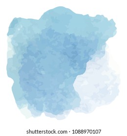 beautiful abstract blue watercolor art hand paint on white background,brush textures for logo.There is a place for text.Perfect stroke design for headline.luxury boutique Illustrations.